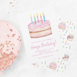 Invitaciones a la fiesta de cumpleaños de acuarela