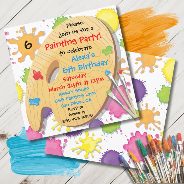 Invitaciones a la fiesta de cumpleaños de Art Pain (Subido por el creador)
