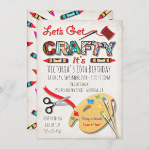 Invitaciones a la fiesta de cumpleaños de artesaní
