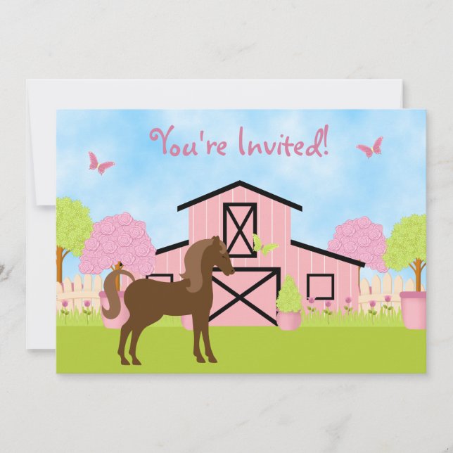 Invitaciones a la fiesta de cumpleaños de Barn de  (Anverso)