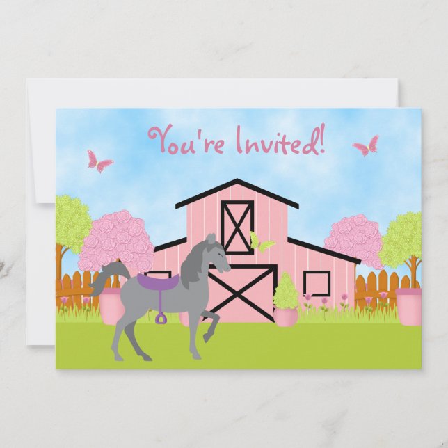 Invitaciones a la fiesta de cumpleaños de Barn de  (Anverso)