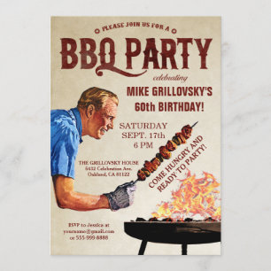 Invitaciones a la fiesta de cumpleaños de BBQ