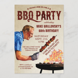 Invitaciones a la fiesta de cumpleaños de BBQ