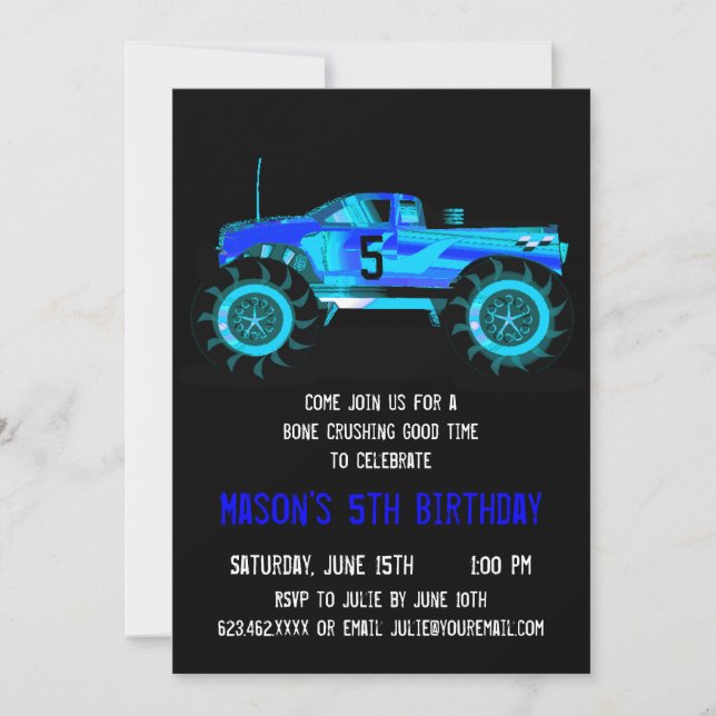 Invitaciones a la fiesta de cumpleaños de Big Blue (Anverso)