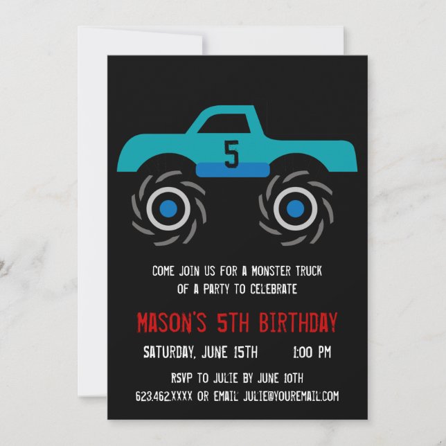 Invitaciones a la fiesta de cumpleaños de Big Blue (Anverso)