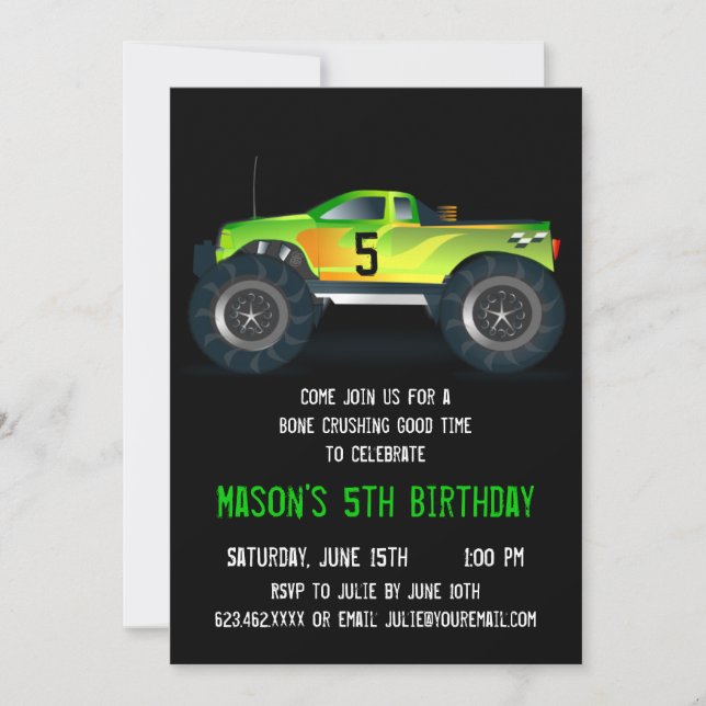 Invitaciones a la fiesta de cumpleaños de Big Gree (Anverso)