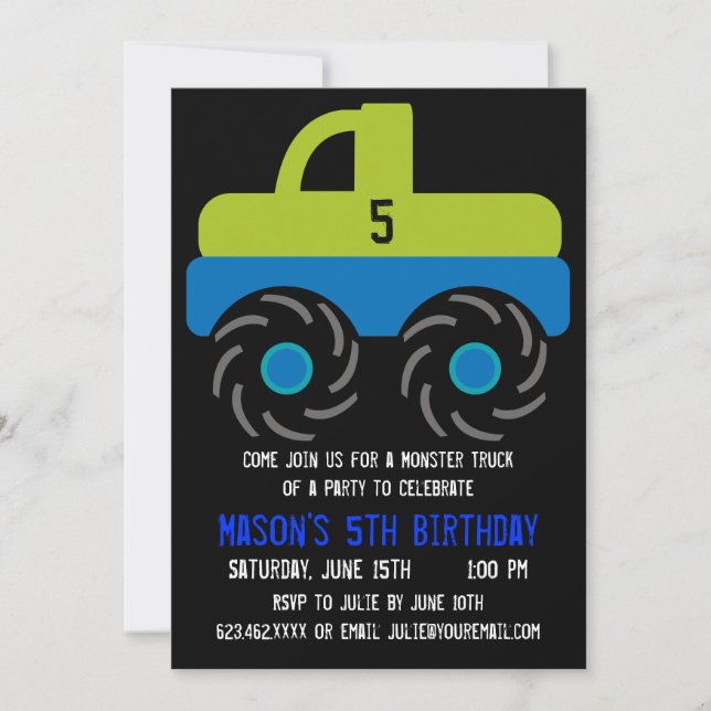 Invitaciones a la fiesta de cumpleaños de Big Mons (Anverso)