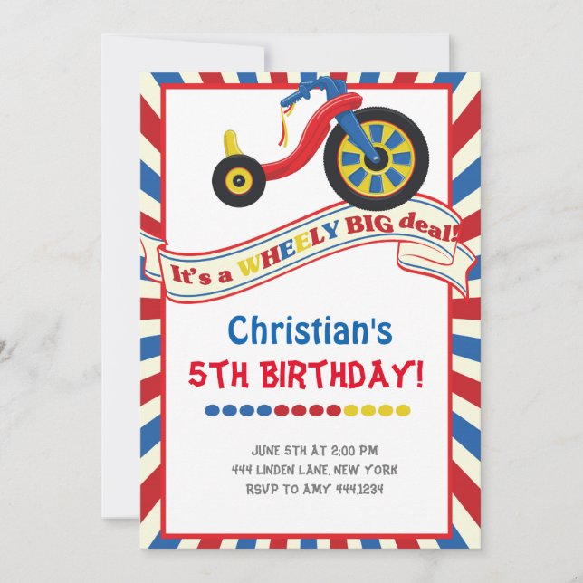 Invitaciones a la fiesta de cumpleaños de Big Whee (Anverso)