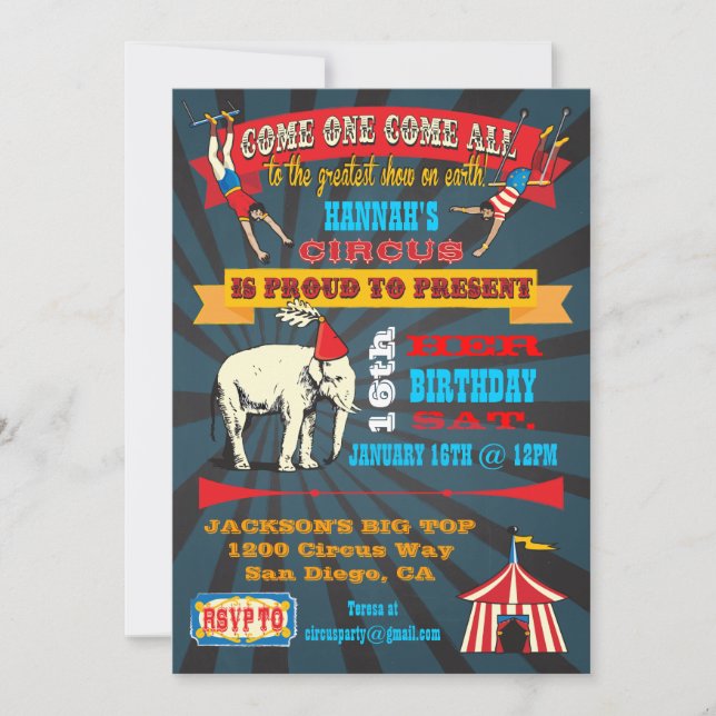 Invitaciones a la fiesta de cumpleaños de Black Bo (Anverso)