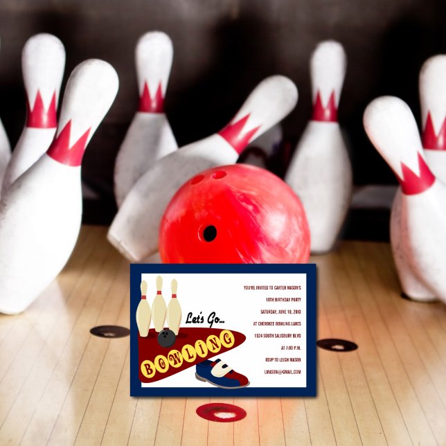 Invitaciones a la fiesta de cumpleaños de Bowling (Subido por el creador)