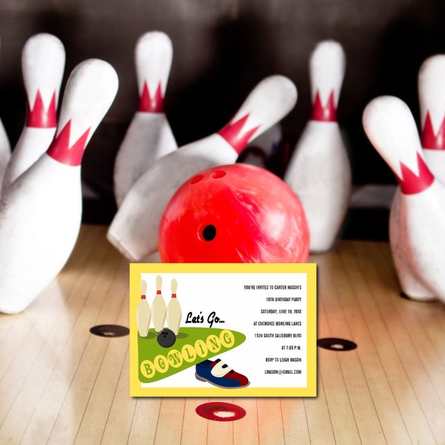 Invitaciones a la fiesta de cumpleaños de Bowling (Subido por el creador)