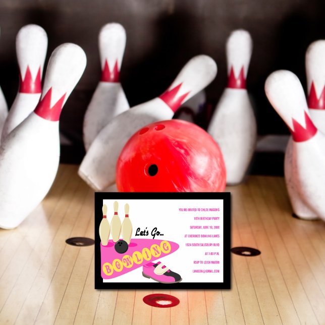 Invitaciones a la fiesta de cumpleaños de Bowling (Subido por el creador)