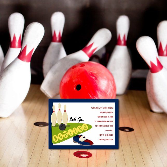 Invitaciones a la fiesta de cumpleaños de Bowling (Subido por el creador)