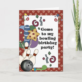 Invitaciones a la fiesta de cumpleaños de Bowling
