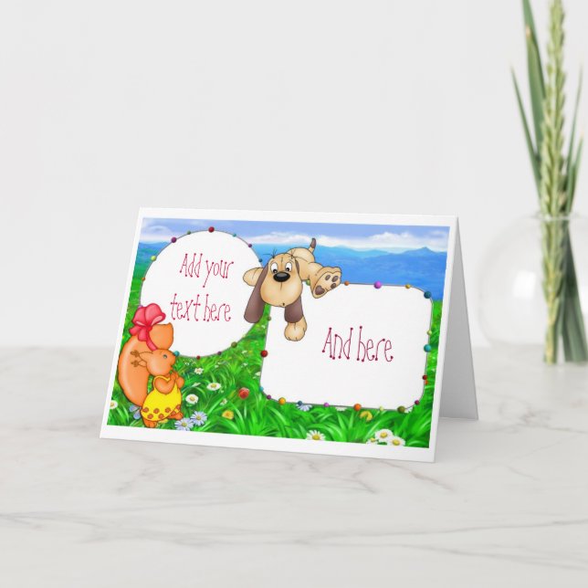 Invitaciones a la fiesta de cumpleaños de cachorro (Anverso)