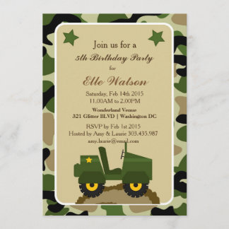 Invitaciones a la fiesta de cumpleaños de Camo Mil