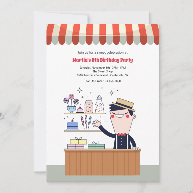 Invitaciones a la fiesta de cumpleaños de Candy Ma (Anverso)