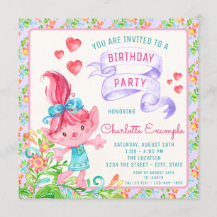 Invitaciones a la fiesta de cumpleaños de chicas