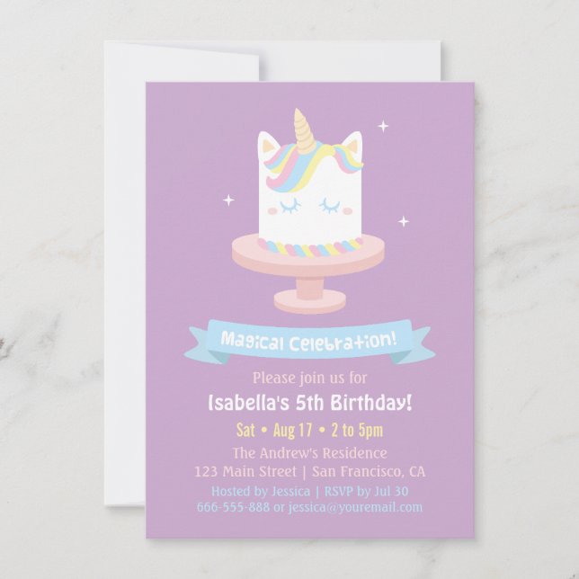 Invitaciones a la fiesta de cumpleaños de chicas d (Anverso)