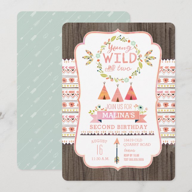 Invitaciones a la fiesta de cumpleaños de Chicas j (Anverso / Reverso)