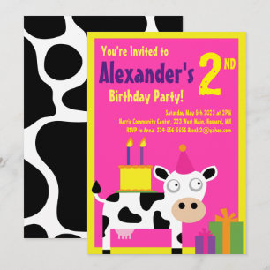 Invitaciones a la fiesta de cumpleaños de Cow Anim