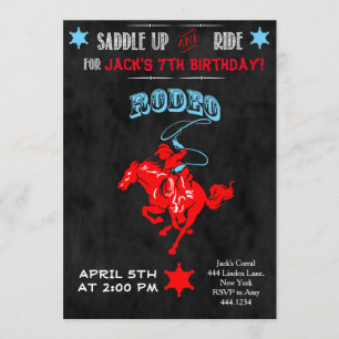 Invitaciones a la fiesta de cumpleaños de Cowboy R