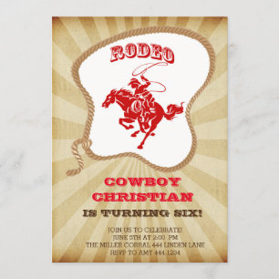 Invitaciones a la fiesta de cumpleaños de Cowboy R