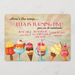 Invitaciones a la fiesta de cumpleaños de Crema de