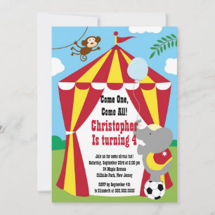 Invitaciones a la fiesta de cumpleaños de Cute Cir