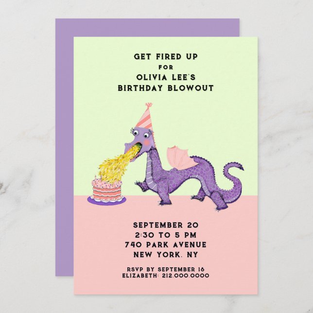 Invitaciones a la fiesta de cumpleaños de Cute Dra (Anverso / Reverso)