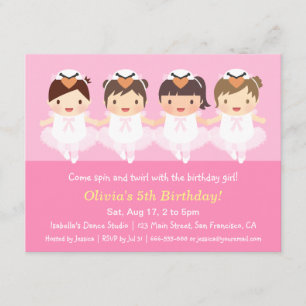 Invitaciones a la fiesta de cumpleaños de Cute Swa