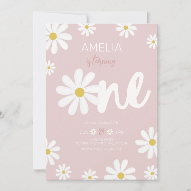 Invitaciones a la fiesta de cumpleaños de Daisy (Anverso)
