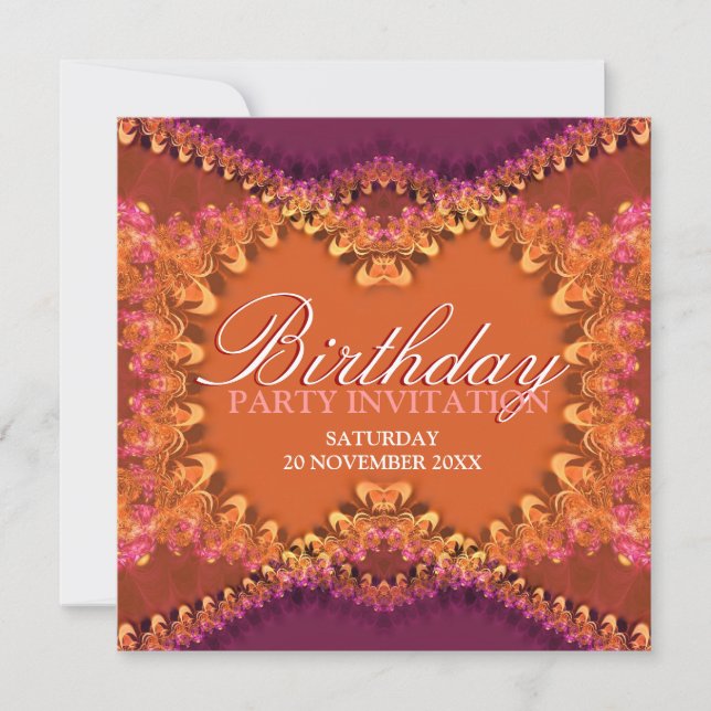 Invitaciones a la fiesta de cumpleaños de Devine L (Anverso)