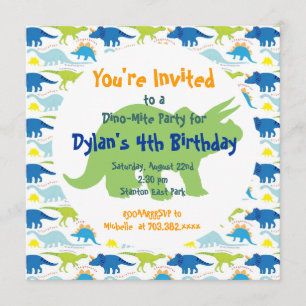 Invitaciones a la fiesta de cumpleaños de dinosaur