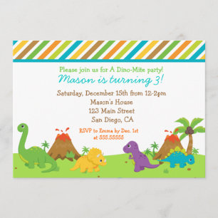 Invitaciones a la fiesta de cumpleaños de Dinosaur