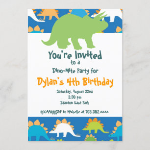 Invitaciones a la fiesta de cumpleaños de dinosaur