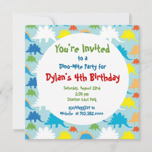Invitaciones a la fiesta de cumpleaños de Dinosaur