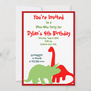 Invitaciones a la fiesta de cumpleaños de dinosaur