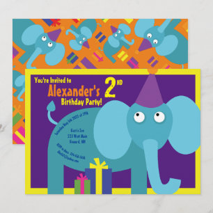 Invitaciones a la fiesta de cumpleaños de Elephant
