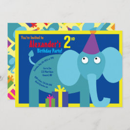 Invitaciones a la fiesta de cumpleaños de Elephant