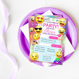 Invitaciones a la fiesta de cumpleaños de emoji, F