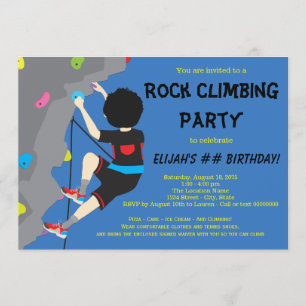 Invitaciones a la fiesta de cumpleaños de escalada