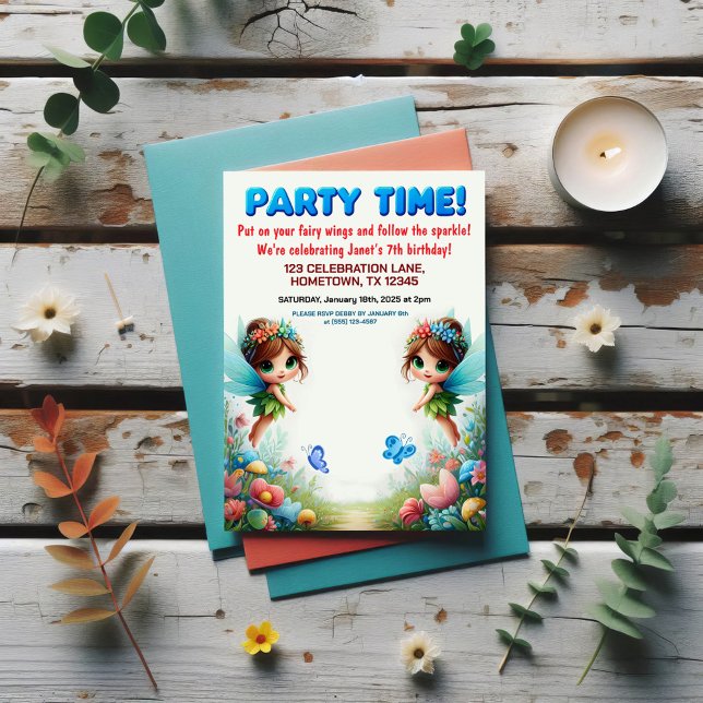 Invitaciones a la fiesta de cumpleaños de Fairy Ga (Subido por el creador)