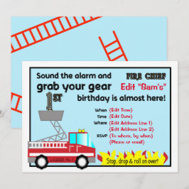 Invitaciones a la fiesta de cumpleaños de Fireman