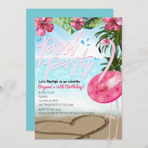 Invitaciones a la fiesta de cumpleaños de Flamingo
