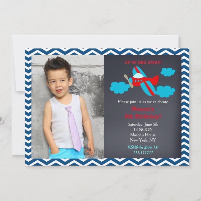 Invitaciones a la fiesta de cumpleaños de foto de  (Anverso)