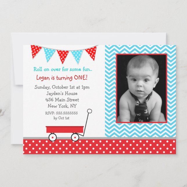 Invitaciones a la fiesta de cumpleaños de foto del (Anverso)