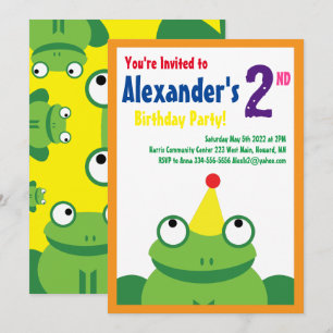 Invitaciones a la fiesta de cumpleaños de Frog Ani