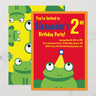 Invitaciones a la fiesta de cumpleaños de Frog Ani