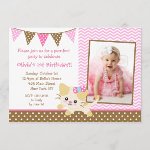 Invitaciones a la fiesta de cumpleaños de gatos de